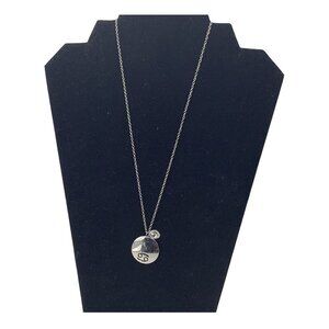 Cancer Zodiac Pendant Necklace With Crystal Charm Silver Tone Chain Adjustable